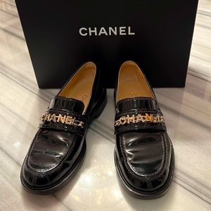 CHANEL 100 percent authentic logo loafers